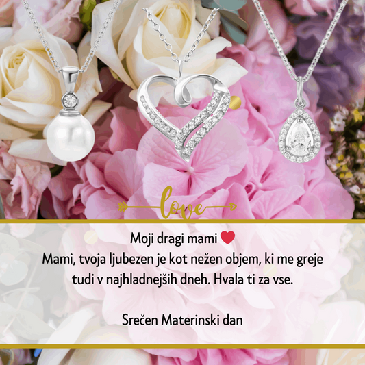 Personalizirana srebrna verižica z ljubečim posvetilom za materinski dan - popolno darilo, ki bo ganilo srce vsake mame