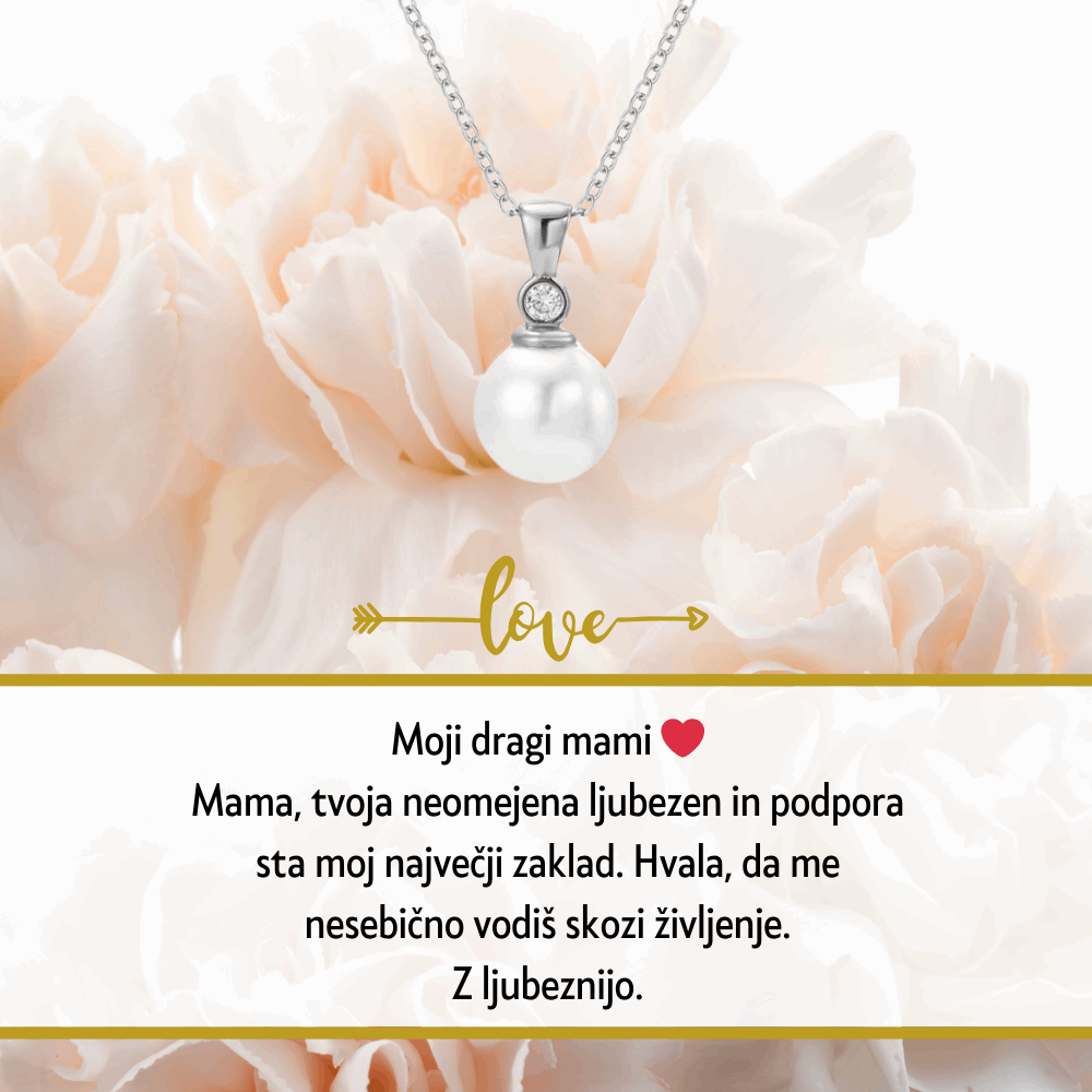 Edinstveno darilo za materinski dan - zlata ogrlica s posebno izbranim verzom, ki izraža globoko ljubezen in spoštovanje.