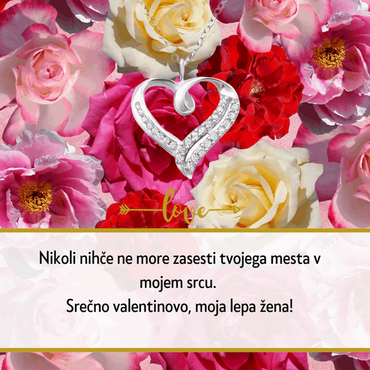 Darilo za valentinovo za mojo ženo, darilo z lepim verzom za valentinovo, darilna štkatla za valentinovo in rože za valentinovo s posvetilom